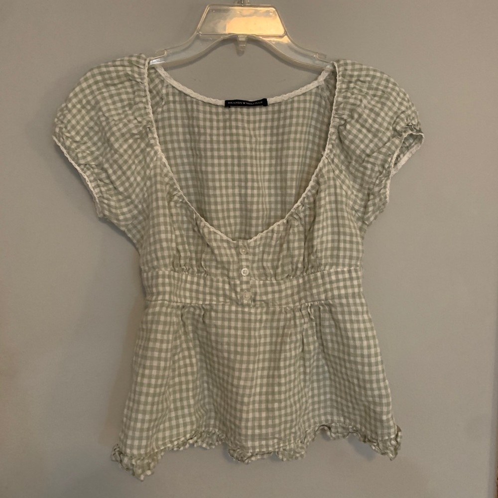 Brandy Melville Blair Green Ginham Top